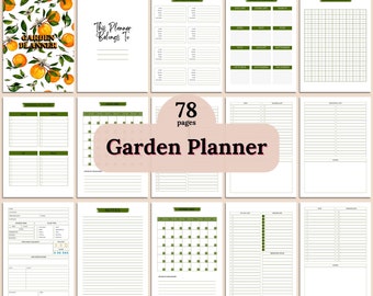 Garden Planner PDF, Garden Planner Journal, Garden Planting Planner A4,A5, US Letter, Half Size Instant Download, Gardening Calendar Planner
