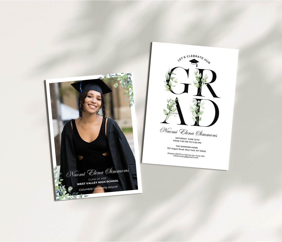 Photo Graduation Party Invitations Graduation Invitations Etsy
