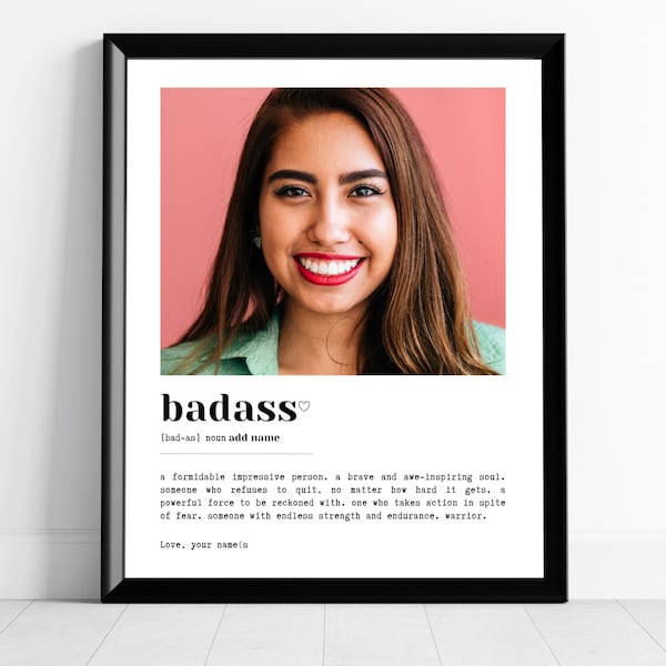 Badass Definition Print, Encouraging Gifts For Cancer Patient, Encouragement Gift Break Up, Gift For Friend Going Through A Hard Time