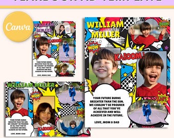 Elementary School Yearbook Ad Template: Full, Half, Quarter Page (Canva)