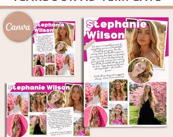 Plantilla de anuncio para anuario: página completa, media página y un cuarto de página (descarga digital)