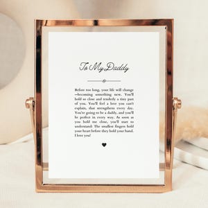 Poema para ser papai, download instantâneo para a barriga de bebê do meu papai, presente para papai que está esperando um futuro papai, poema para papai que está presenteando o papai, presente sentimental das crianças