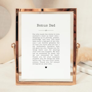 Bonus Papa Druck, Bonus Papa Geschenk, Bonus Papa Danke, Stiefvater Schild Geschenk zum Ausdrucken, Von Stiefsohn, Von Stieftochter, Diy Bonus Papa Geschenk