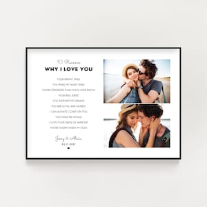 Reasons Why I Love You Anniversary Gift For Him 1 Year Dating, Boyfriend 3 Years, 1st Anniversary Gift For Husband, For Wife, Canva Template