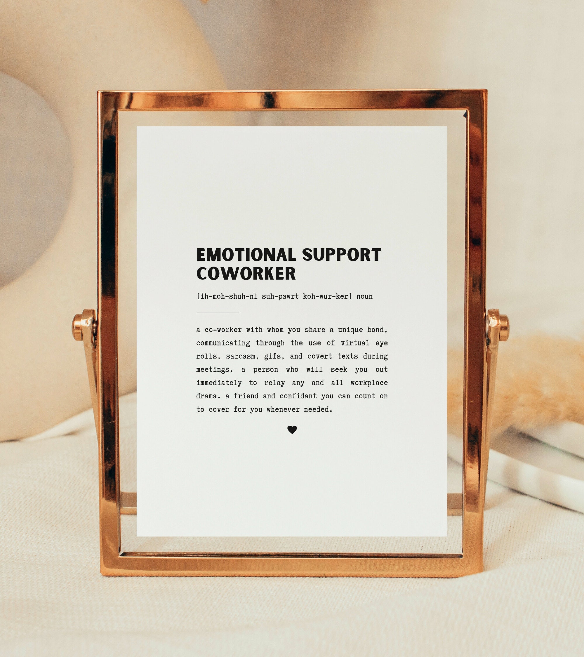 Emotional Support Coworker, Coworker Gift, Work Bestie: Blank Lined Journal