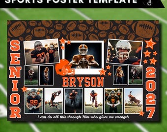 Football Poster Senior Night Template: Customizable Sports Poster (Digital Download)