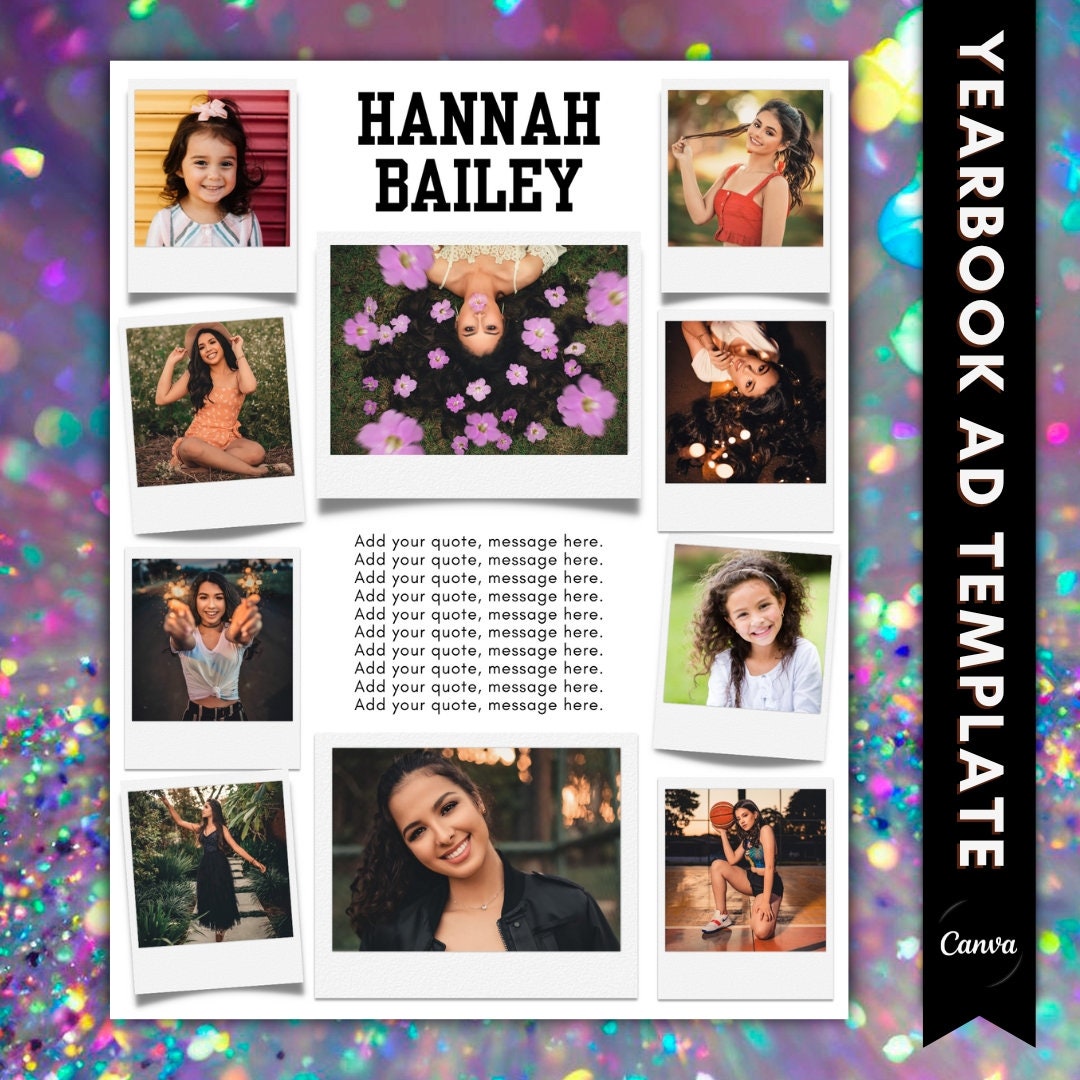 Custom Yearbook Photo Yearbook Ad Template Graduation Etsy