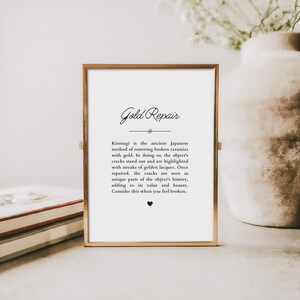 Regalo di incoraggiamento per la rottura, regalo di salute mentale con download immediato per il recupero, cartello di incoraggiamento, arte murale Kintsugi, regalo di rottura per un amico