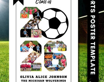 Senior Photo Collage Soccer: Canva Template (Digital Download)