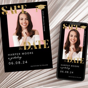 Save The Date Graduation 2025, Save The Date Graduation Digital Download, High School Graduation Party Save The Date Graduation Announcement