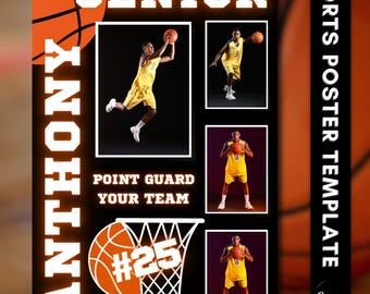 Senior Night Basketball Poster Template: Customizable Canva Design (Digital Download)