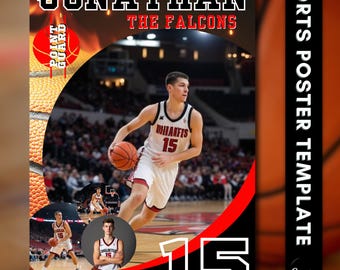 Basketball Senior Night Poster: Customizable Canva Template (Digital Download)