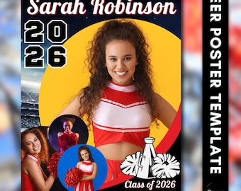Sjabloon Cheer Senior Night-poster: aanpasbare fotocollage (digitale download)