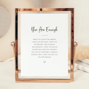 Encouragement Gift, You Are Enough Sign Instant Download, Thinking Of You Gift, Cheer Up Gift, Stay Strong Gift, Words Of Encouragement