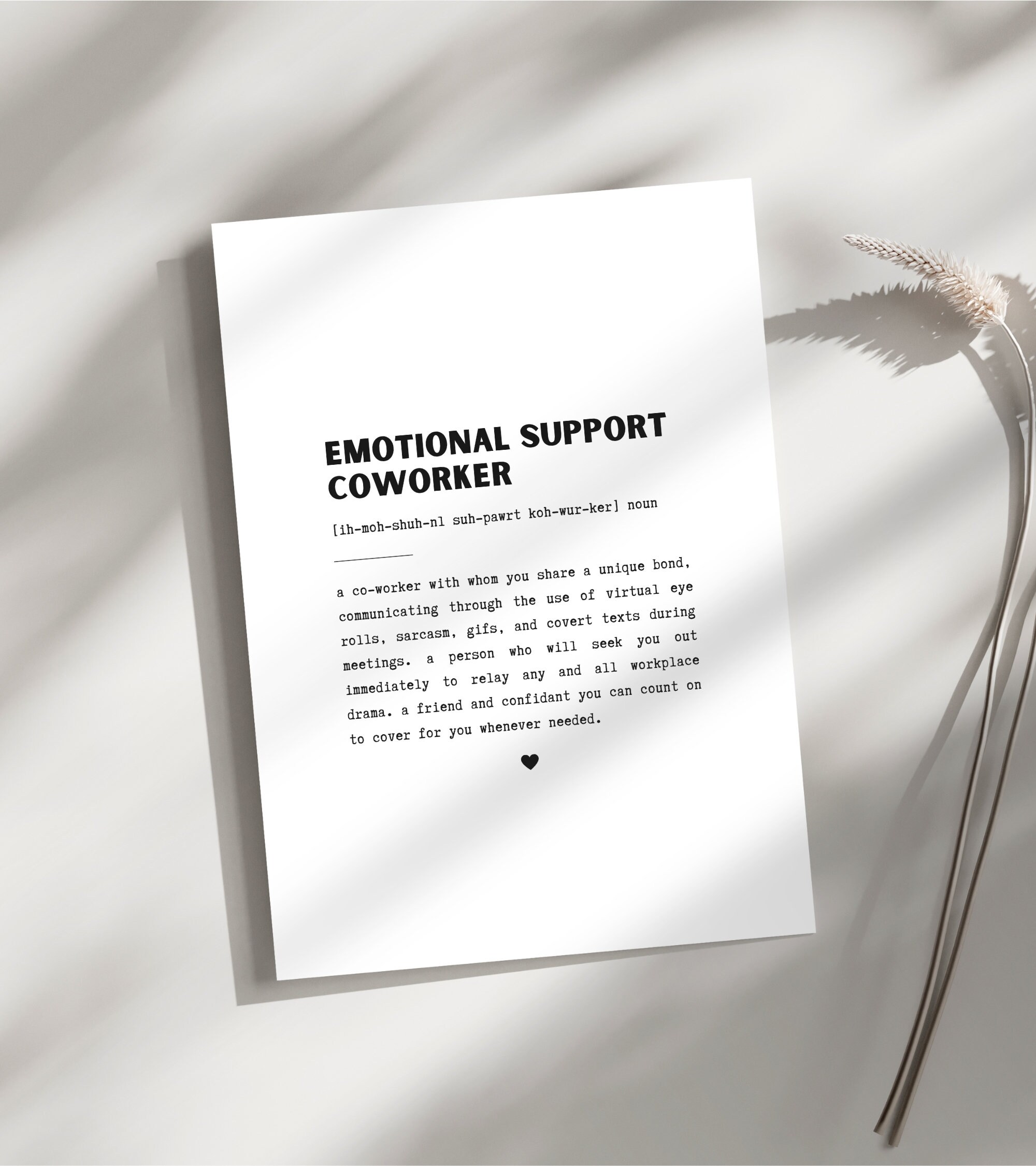 emotional support coworker - Artistic Sublimation Digital Fi