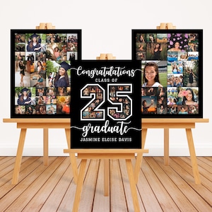 Graduation Photo Collage Class Of 2025 Template Set, Graduation Photo Collage Display Posters, Graduation Photo Collage Template Set
