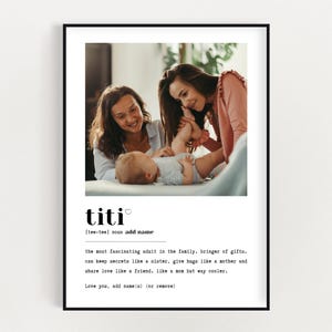 Titi Definition Print, Picture Gift For New Aunt, Baby Announcement, Gift For Aunt, Pregnancy Reveal, Best Titi Ever, Gift Ideas For Aunt