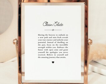 Clean Slate Inspirational Quote Art Print (Digital Download)