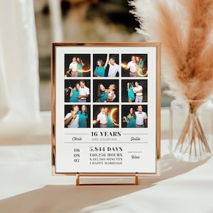 16 Year Wedding Anniversary, Gift For Husband, 16 Year Anniversary Gift For Wife, Photo Collage Wedding Anniversary Gift Parents Pictures