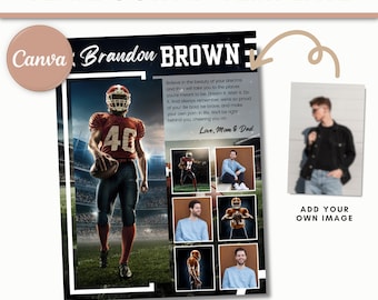 Football Senior Yearbook Ad Template: Full Page Canva Design