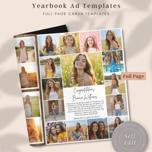 Senior Ad Yearbook Template Canva Bundle, 8 Full Page Designs Templates, Senior Yearbook Ad Templates, Full Page Yearbook Ad Template Bundle