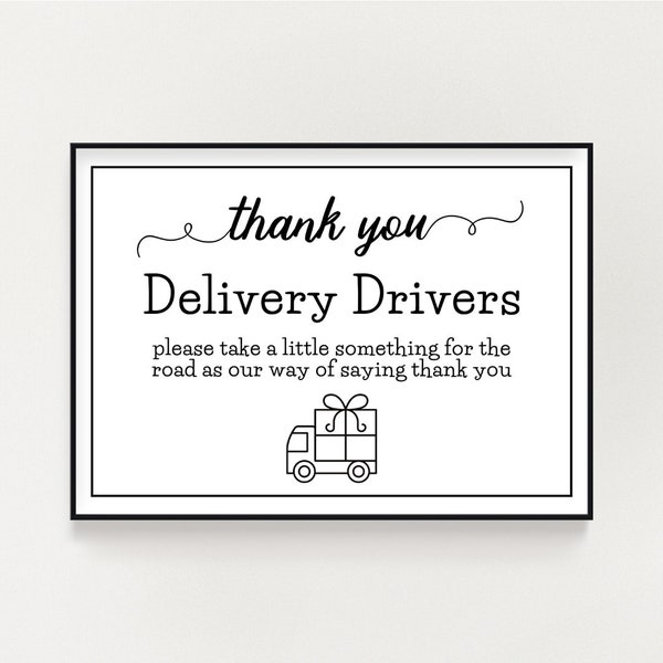 Delivery Driver Thank You Printable, PNG & SVG, Delivery Driver Sign, Snack Station Sign, Mailman Sign, Snack Station Sign, Driver Thank You