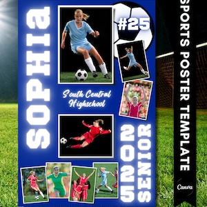 Senior Night Soccer Poster Template: Customizable Canva Banner (Digital Download)