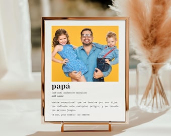 Papa Definition Photo Gift: Customizable Spanish Template (Digital Download)