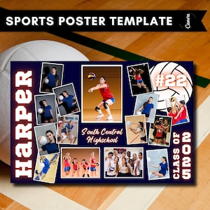 Senior Night Volleyball Poster Template Canva Senior Poster Template Sports Poster Template Volleyball Poster Banner 14x11 24x18 30x24 36x24
