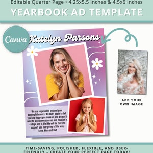 Quarter Page Yearbook Ad Template Retro, Template Yearbook Ad From Parent, Yearbook Dedication Quarter Page, Yearbook Ad Template Elementary