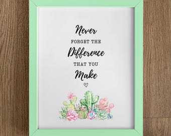 Teacher Retirement Gift: Never Forget Printable Art (Digital Download)