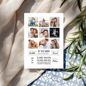 9th Anniversary Photo Collage Gift: Editable Canva Template (digital ...