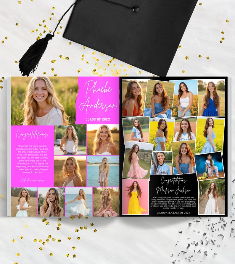 Senior Ad Yearbook Template Canva Bundle, 8 Full Page Designs Templates, Senior Yearbook Ad Templates, Full Page Yearbook Ad Template Bundle