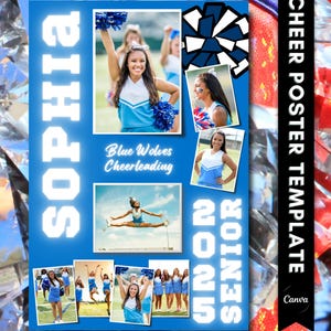 Modèle d&#39;affiche pour seniors Cheer bannière sportive pour seniors cheer