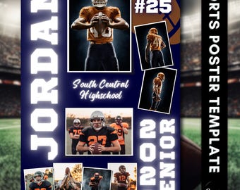 Customizable Senior Football Poster Template: Canva Homecoming Design (Digital Download)