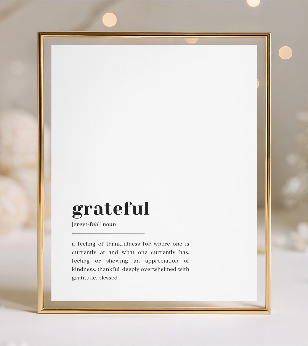 Grateful Definition Print Instant Download, Thanksgiving Gift Grateful Definition Print Instant Download, Thanksgiving Gift