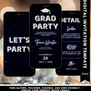 Graduation Evite Template Graduation Announcement Evite Animated Graduation Invitation Video Invitation For Graduation Party Invite Editable