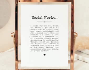 Social Worker Definition Print: Appreciation Gift (Digital Download)