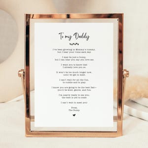 Daddy To Be-gedicht, cadeau van hobbel (directe download)