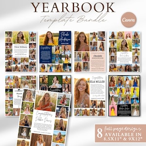 Senior Ad Yearbook Template Canva Bundle, 8 Full Page Designs Templates, Senior Yearbook Ad Templates, Full Page Yearbook Ad Template Bundle