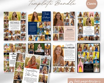 Senior Yearbook Ad Template, Canva Bundle: 8 Designs  (Digital Download)