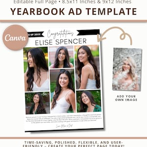 Yearbook Ad Template Full Page Canva Full Page Senior Yearbook Ad Template School Yearbook Template Graduation Ad Dedication Template