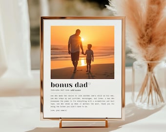 Bonus Dad Definition Photo Print: stiefvadercadeau (digitale download)