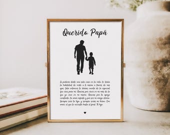 Spanish Dad Poem Print: Querido Papa Gift (Digital Download)