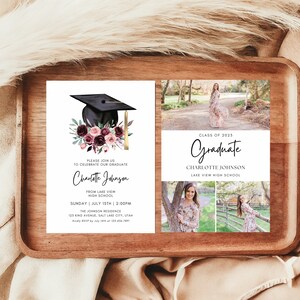 Graduation Invitation Template Senior Graduate Announcement Template Modern Graduation Announcement Graduation Party Template Download