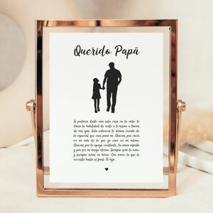 Regalo para papá de su hija en español, regalo de cumpleaños para papá de su hija en español, regalo para padre e hija en español, regalo para padre e hija en español