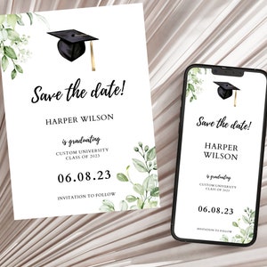 Save The Date Graduation Party Invite For Graduation Party Invitation Template Save The Date Graduation Invitations College Graduation Party