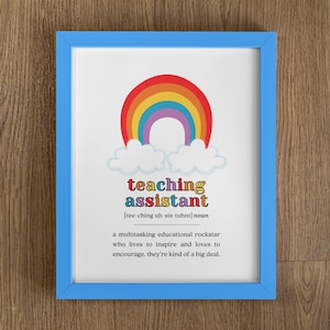 Rainbow Teacher Assistant Definition Print: Goodbye Gift (Digital Download)
