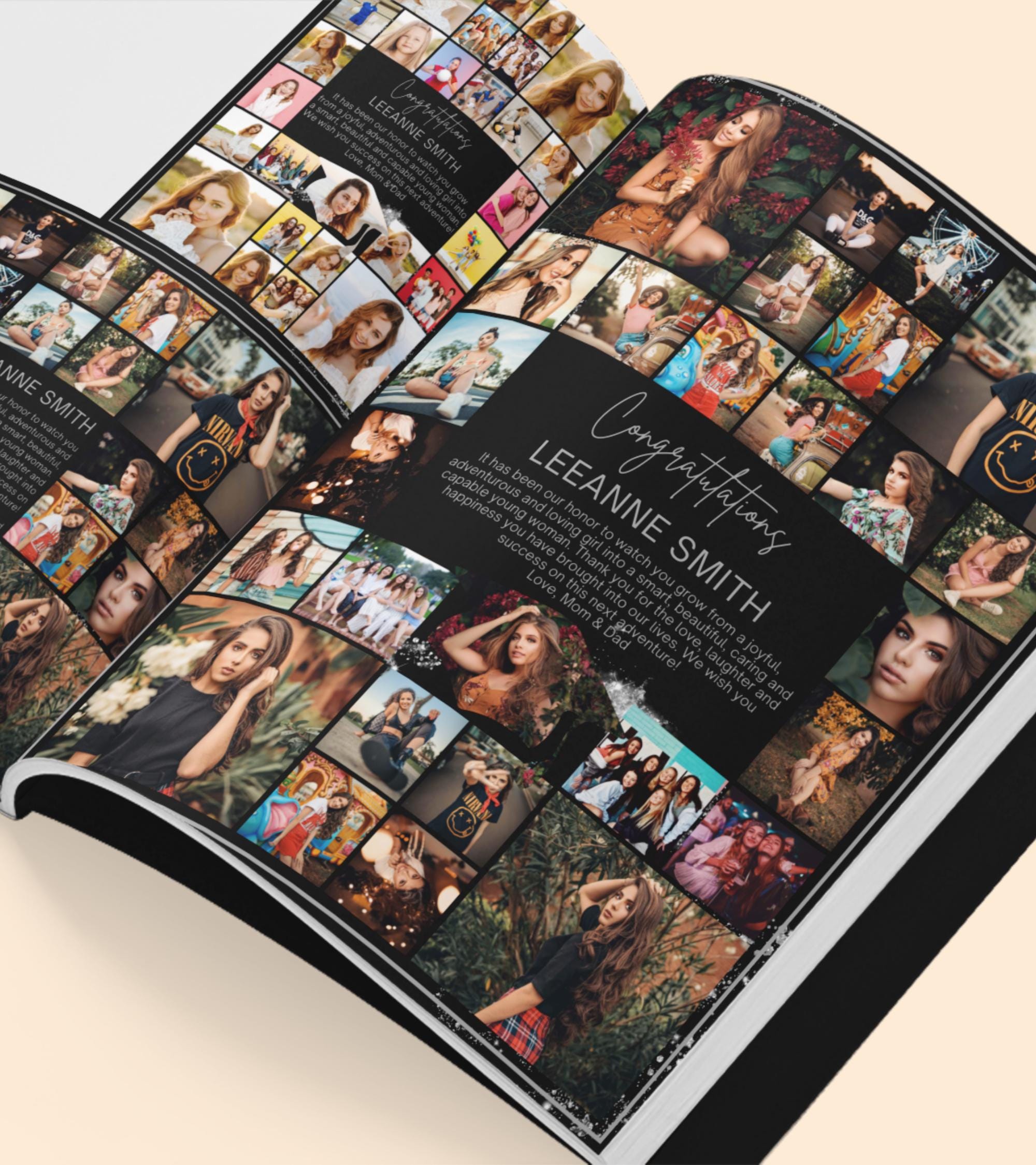 Yearbook Grad Pages. Example Graduation Yearbook Ad Templates: Full, Half, Quarter Page (canva) - Etsy