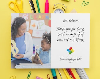Personalized Teacher Photo Gift, Custom Appreciation Print (Digital Download)